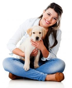 Woman and Labrador puppy - Puppy Training